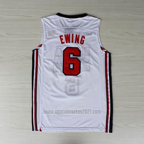 Camiseta USA 1992 Patrick Ewing #6 Blanco